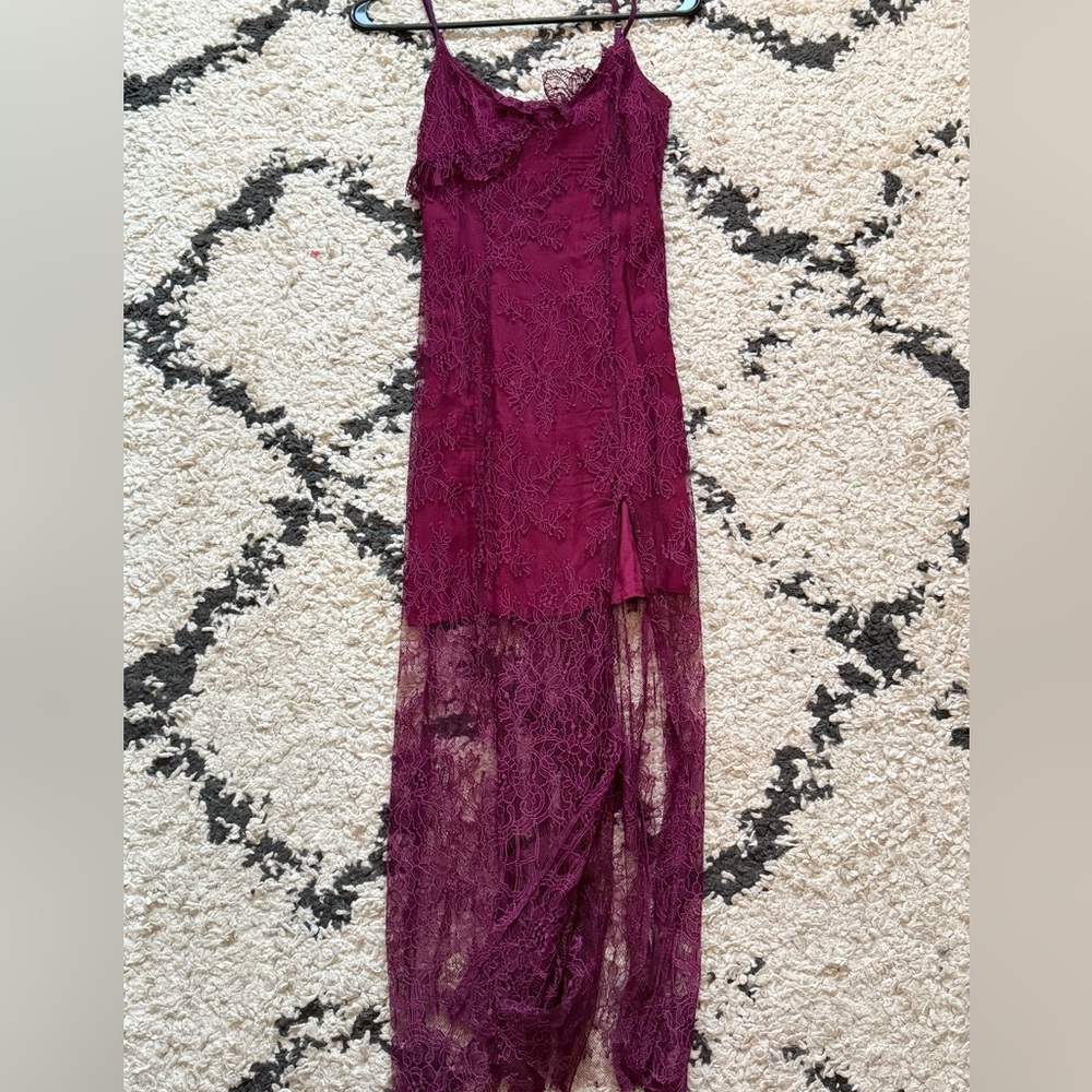 Burgundy Lace Dress urban outfitters